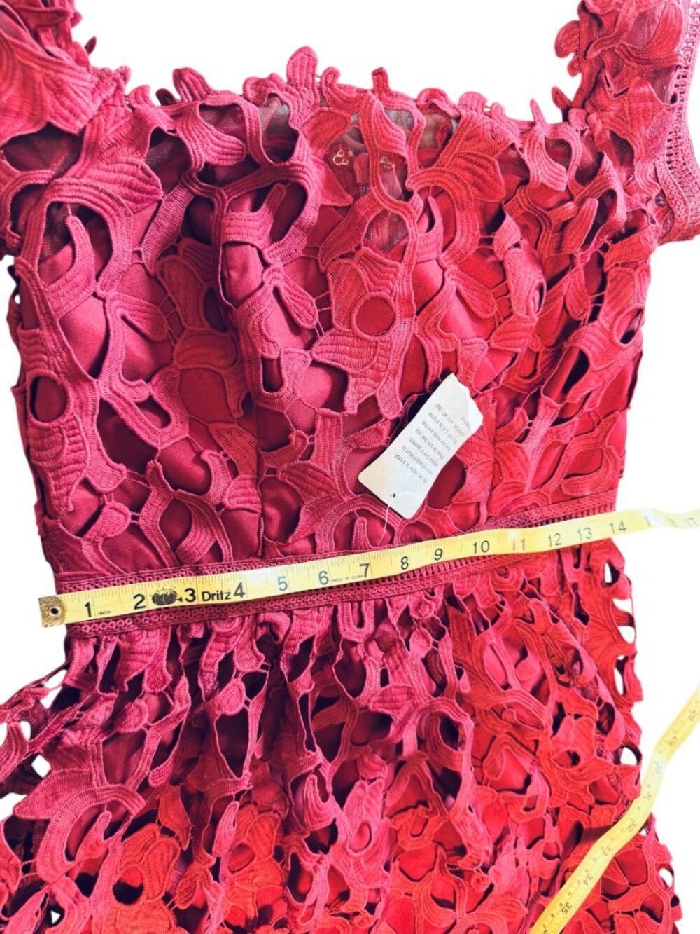 Chi Chi London Burgundy Lace Floral Midi Dress Off Shoulder Design Womens Size 6 - Picture 10 of 11